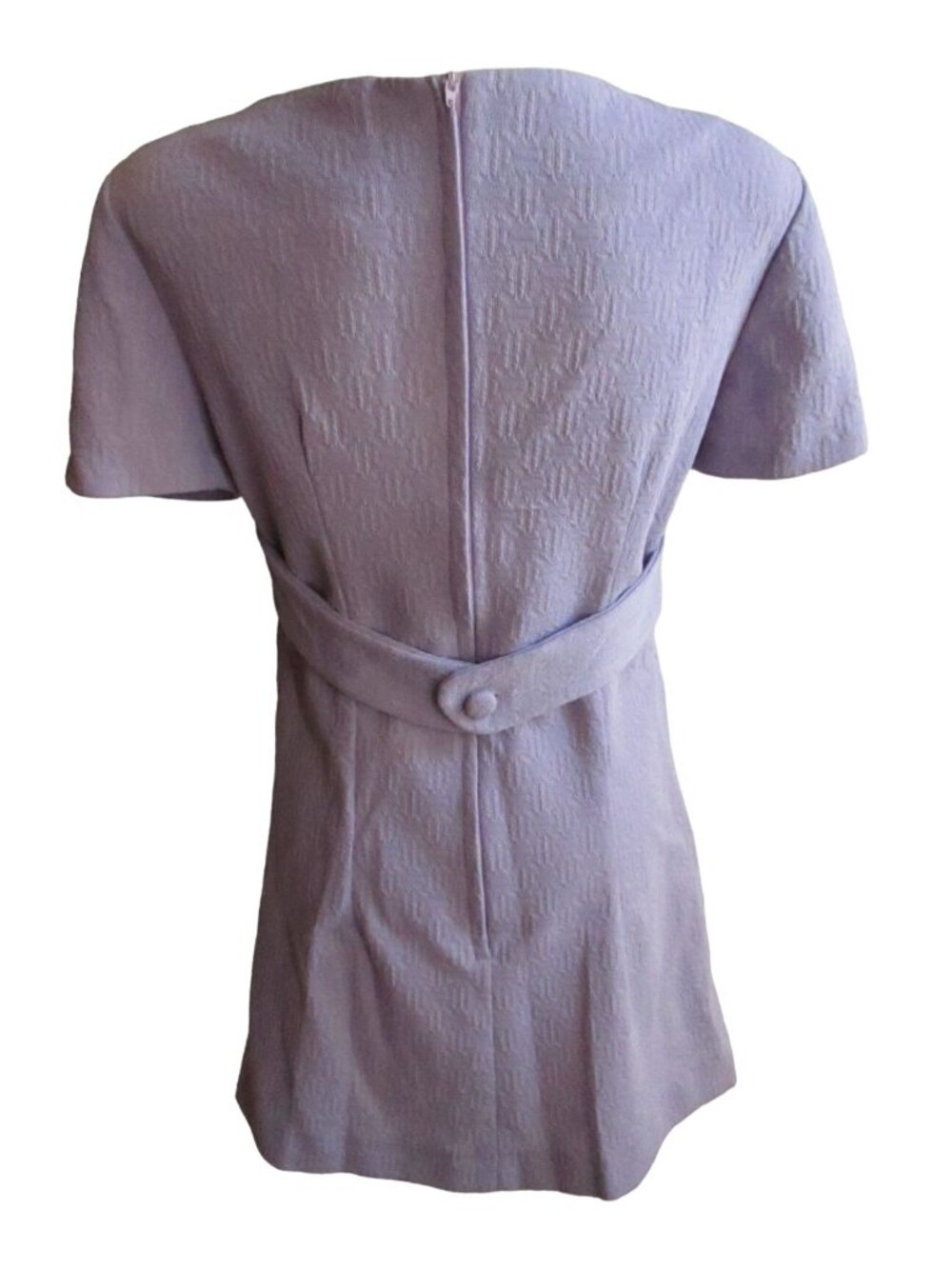 Vintage 1970's Party Dress 8 Medium 1970's Mini Lilac Stretch Knit Mod Handmade